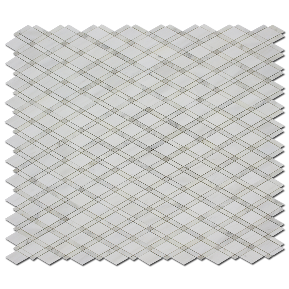 BIANCO VENATO: Iceberg, Imperial White Marble Alpine Mosaic (12"x12"x3/8" | polished)