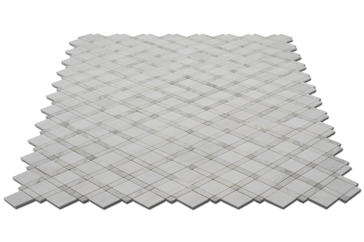 BIANCO VENATO: Iceberg, Imperial White Marble Alpine Mosaic (12"x12"x3/8" | polished)