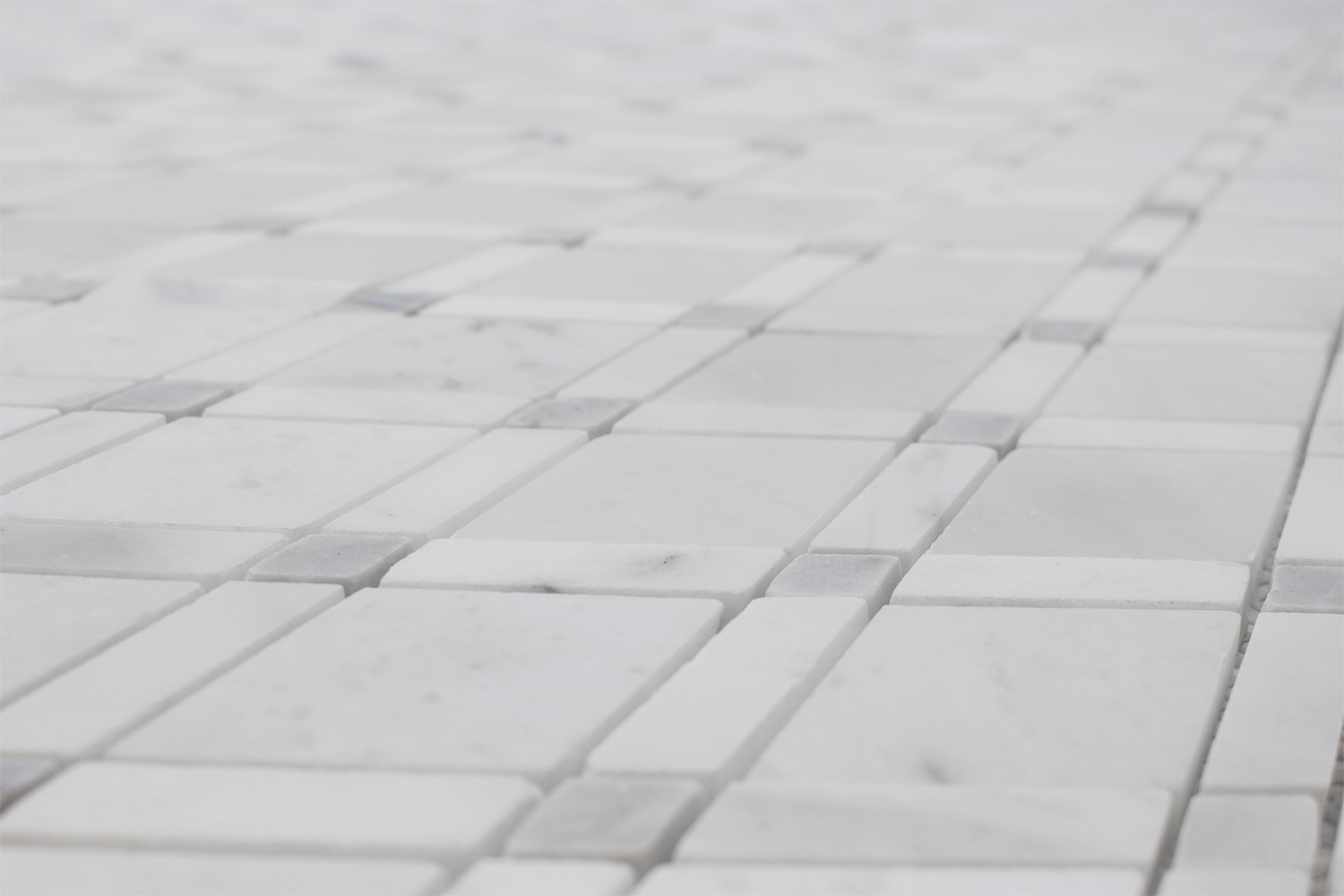 IMPERIAL WHITE: Milas White Marble Alpine Mosaic (12"x12"x3/8" | polished)