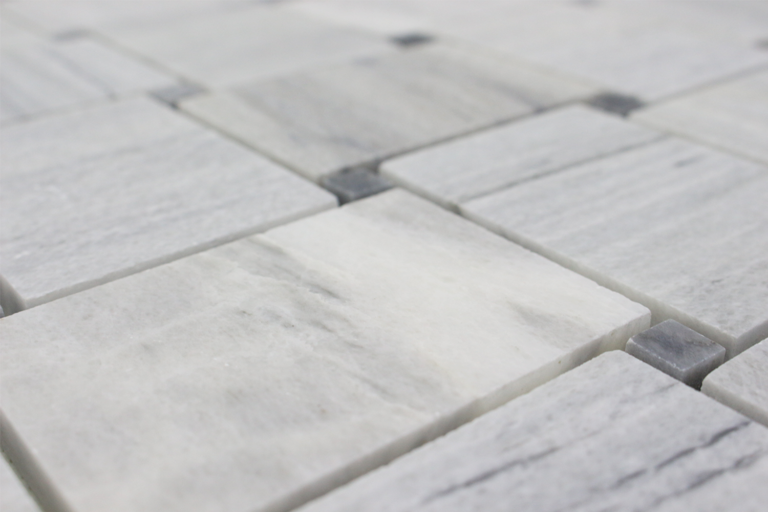 SOLTO WHITE: Marble Basketweave Mosaic (12"x12"x3/8" | honed)