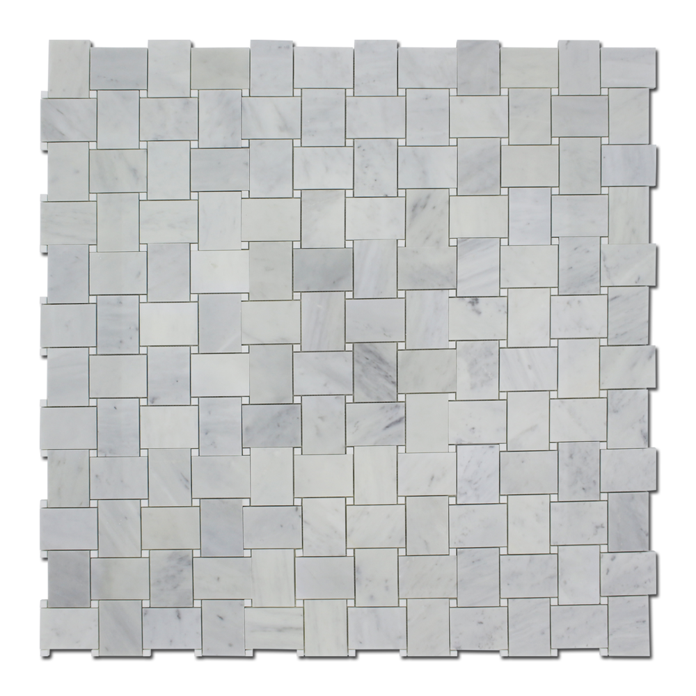 CARRARA: Marble Basketweave Mosaic (12"x12"x3/8" | polished)