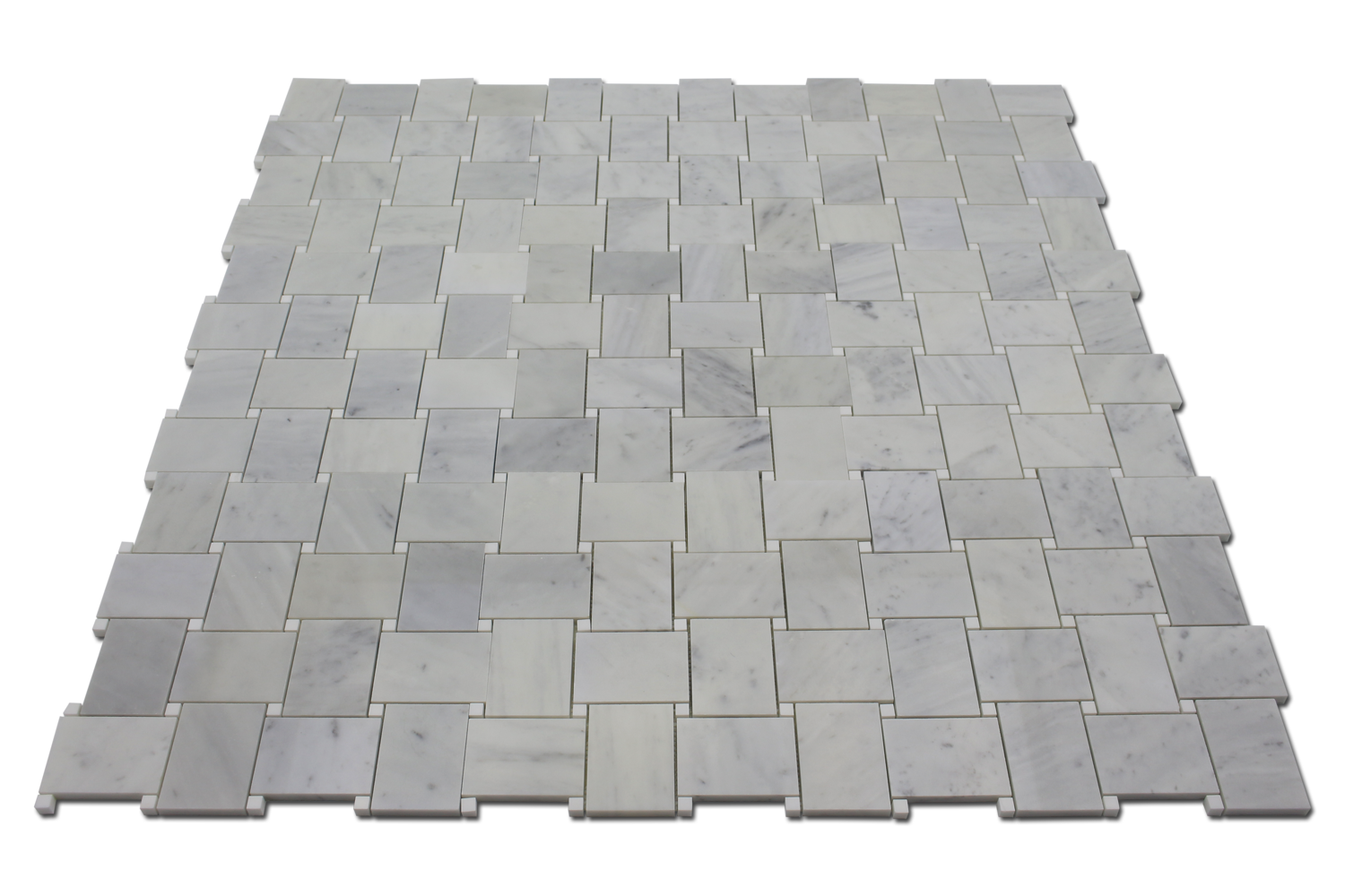 CARRARA: Marble Basketweave Mosaic (12"x12"x3/8" | polished)