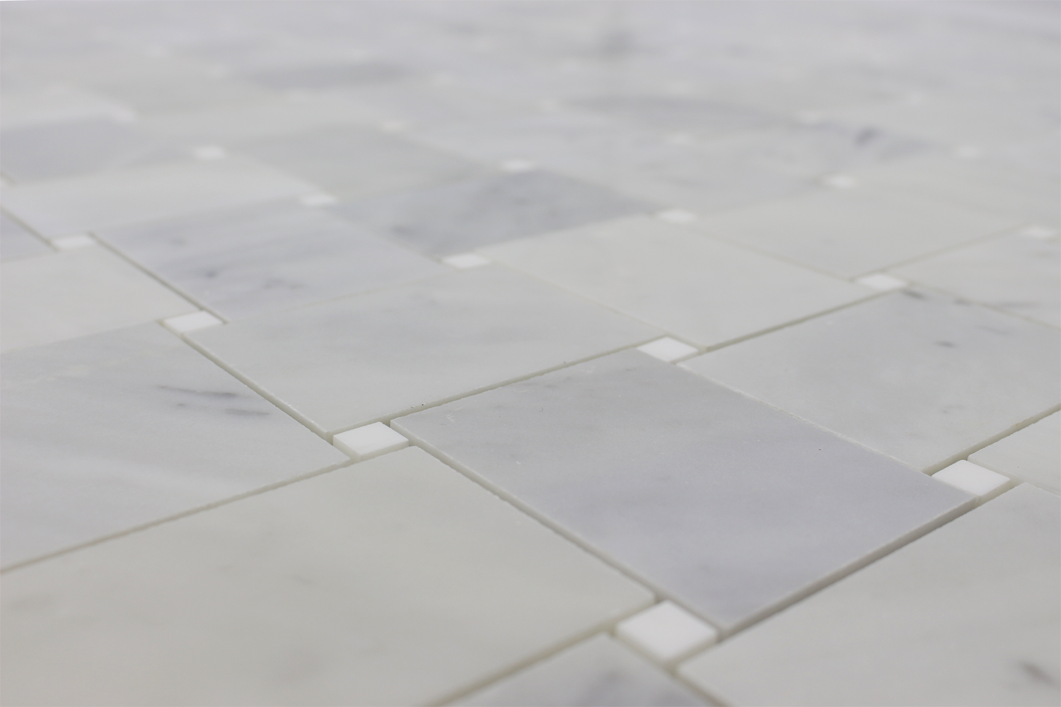 CARRARA: Marble Basketweave Mosaic (12"x12"x3/8" | polished)