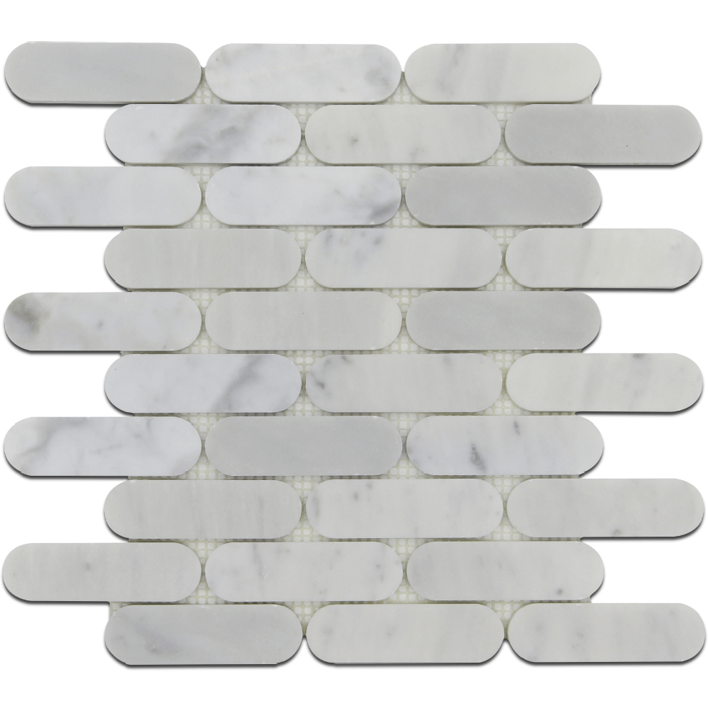 CARRARA: Marble Eclipse Mosaic (12"x12"x3/8" | polished)