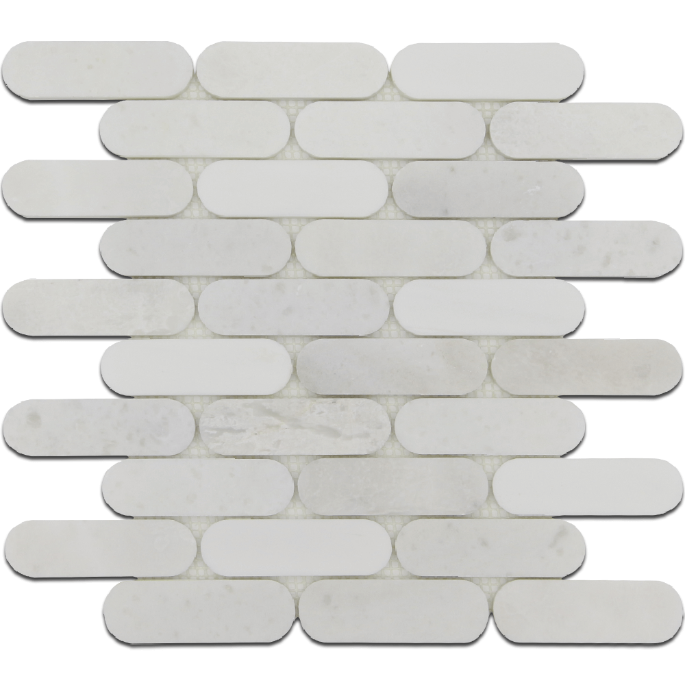 BIANCO VENATO: Iceberg, Milas White Marble Eclipse Mosaic (12"x12"x3/8" | polished)