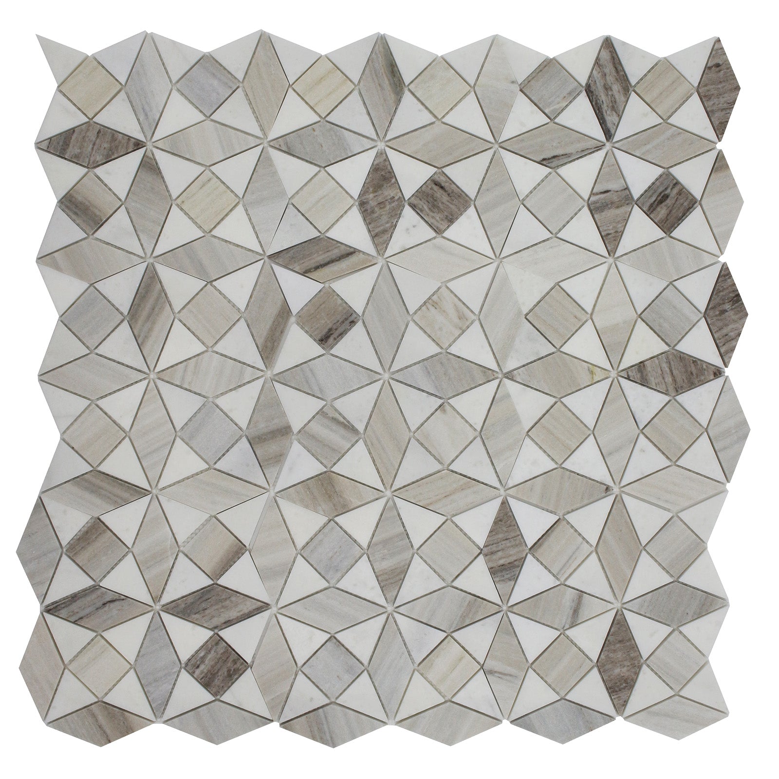 PALISANDRA: Pasha Marble Kaleidoscope Mosaic (11"x11"x3/8" | polished)