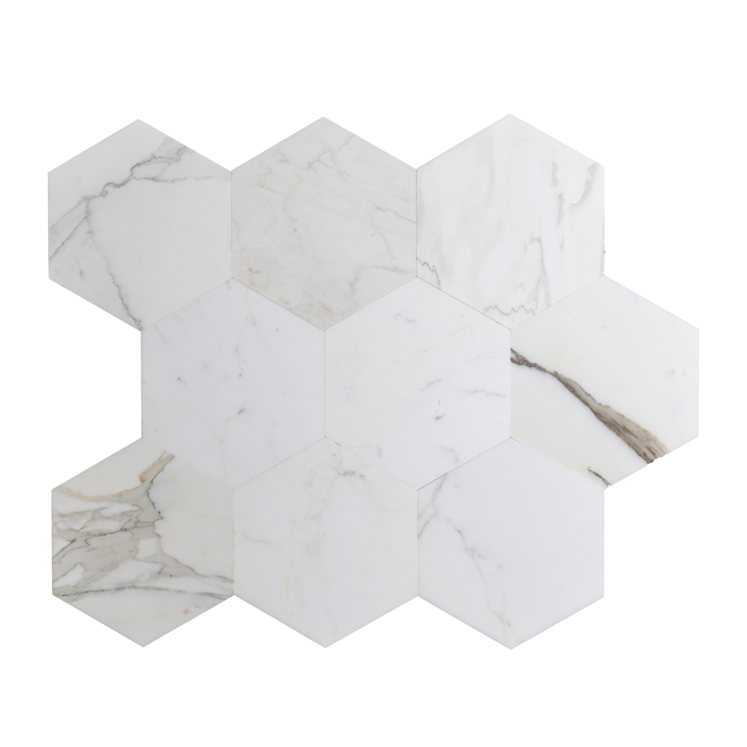 CALACATTA GOLD: Marble 4" Honeycomb Mosaic (11 9/16"x14"x3/8" | honed)