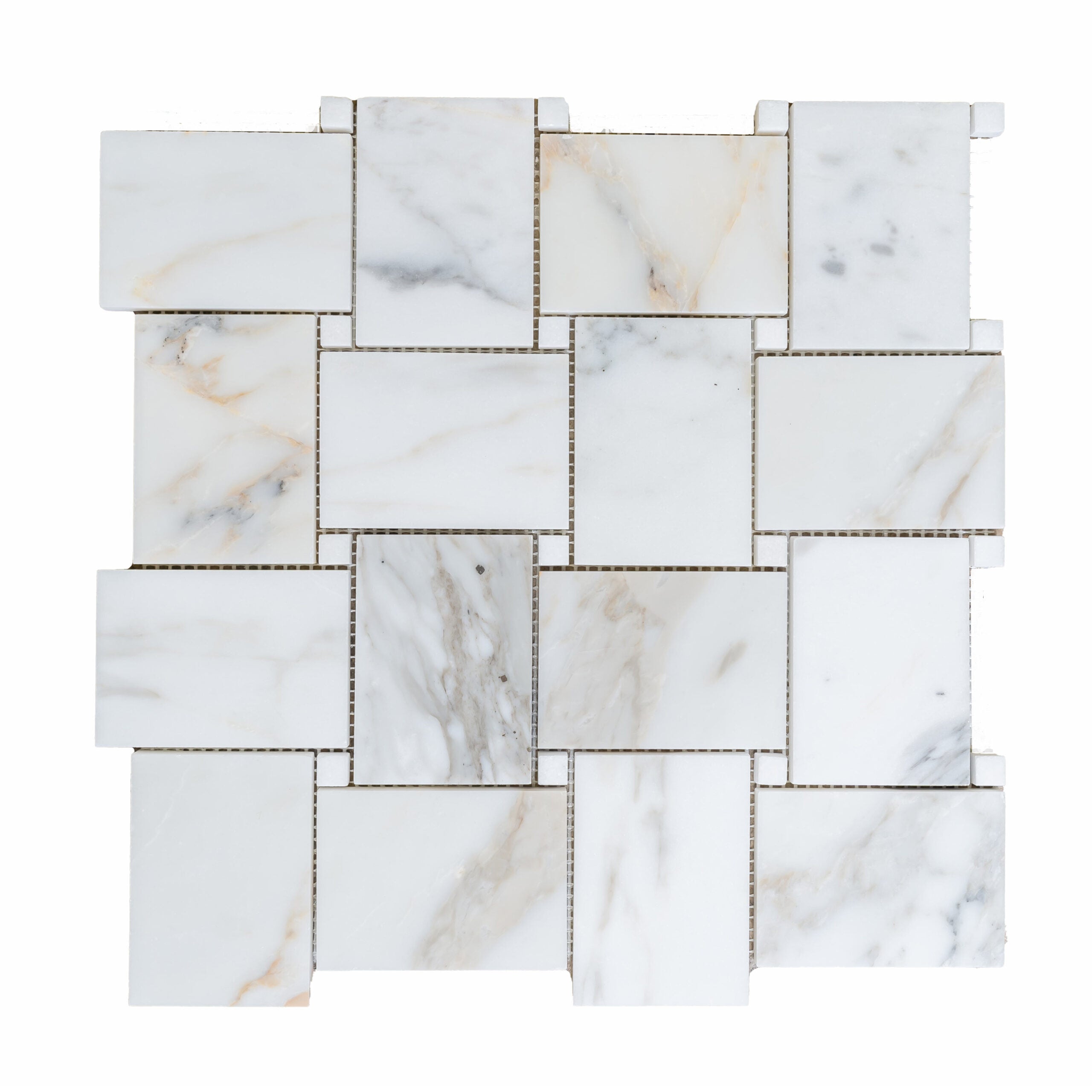 CALACATTA GOLD: Marble Basketweave Mosaic (12"x12"x3/8" | honed)