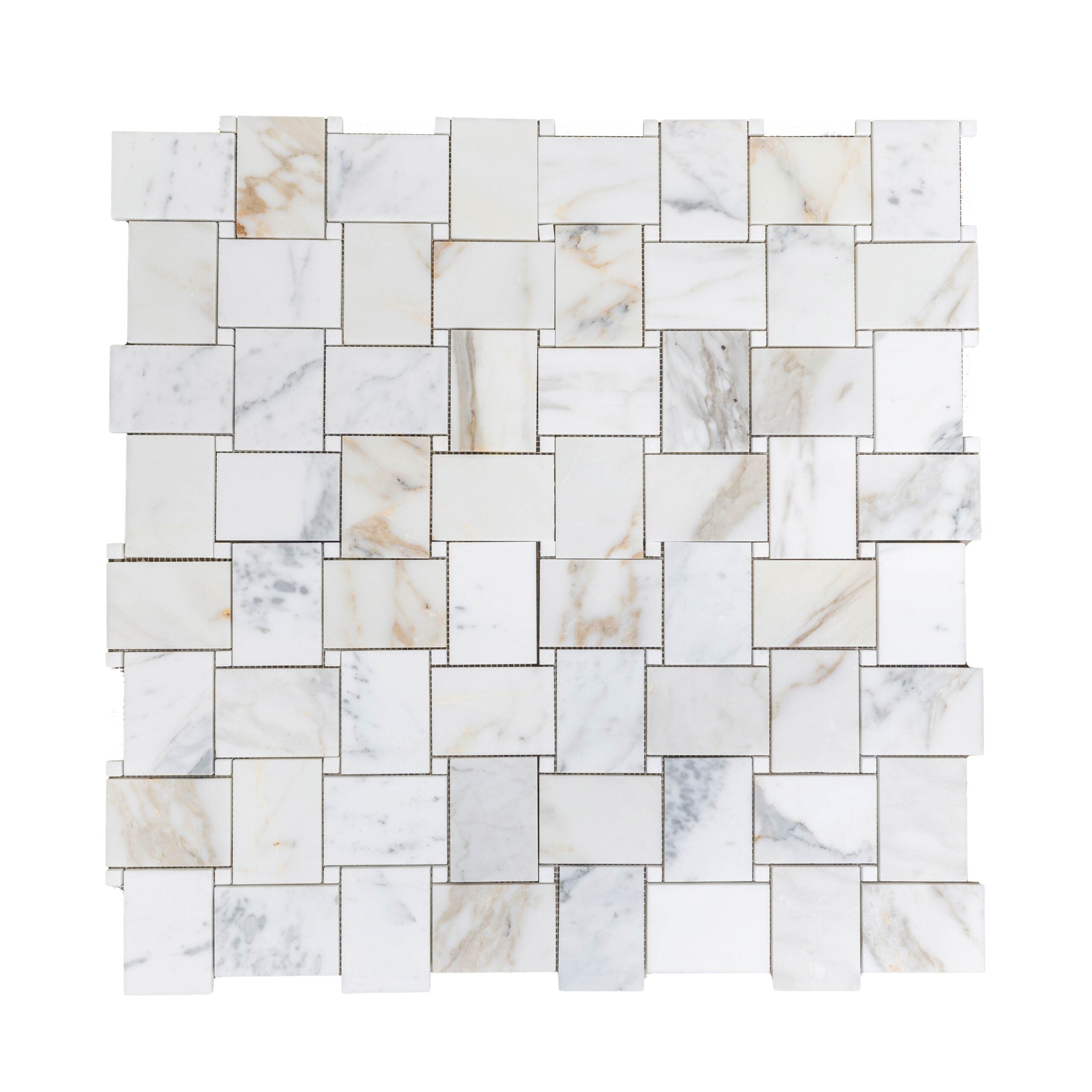 CALACATTA GOLD: Marble Basketweave Mosaic (12"x12"x3/8" | honed)