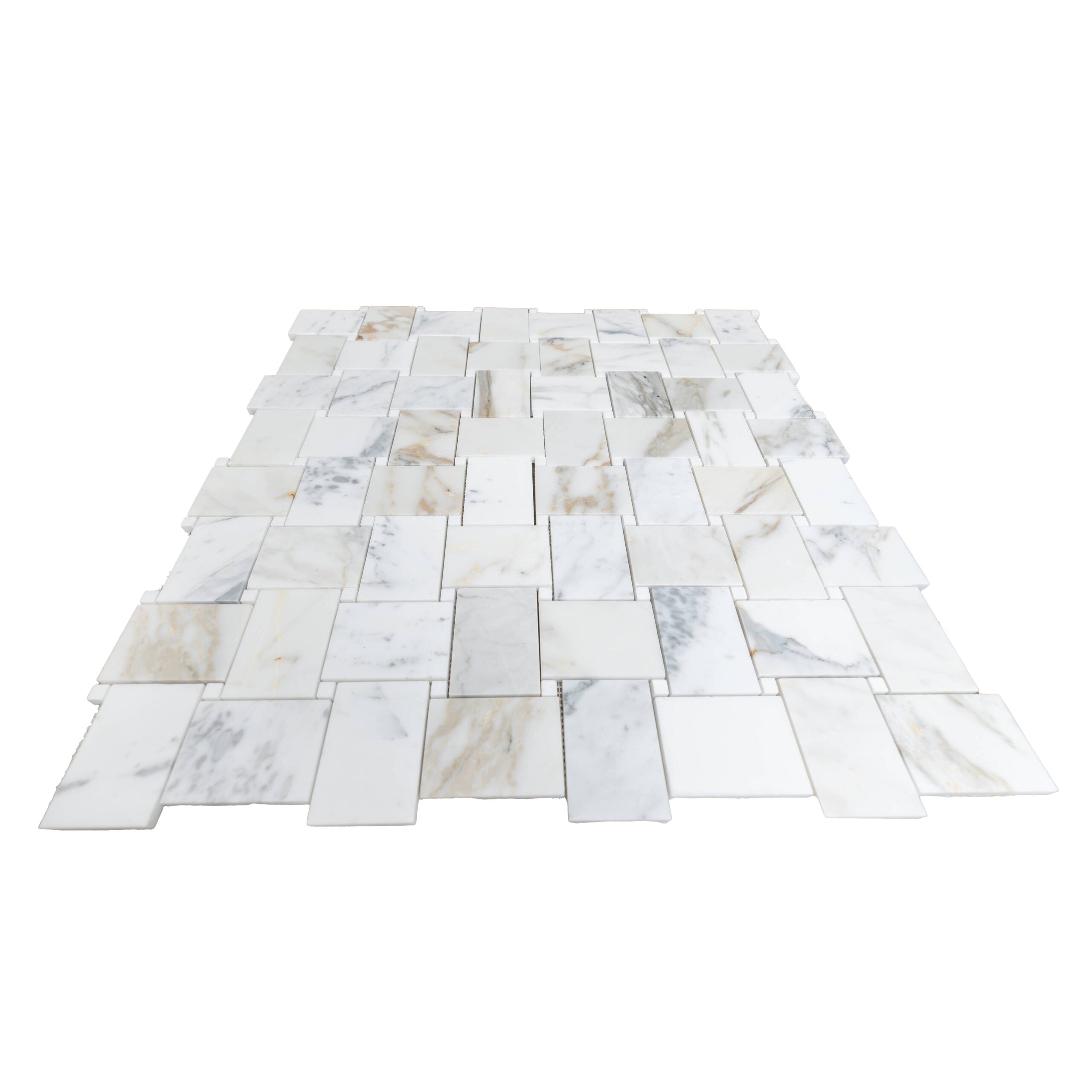 CALACATTA GOLD: Marble Basketweave Mosaic (12"x12"x3/8" | honed)