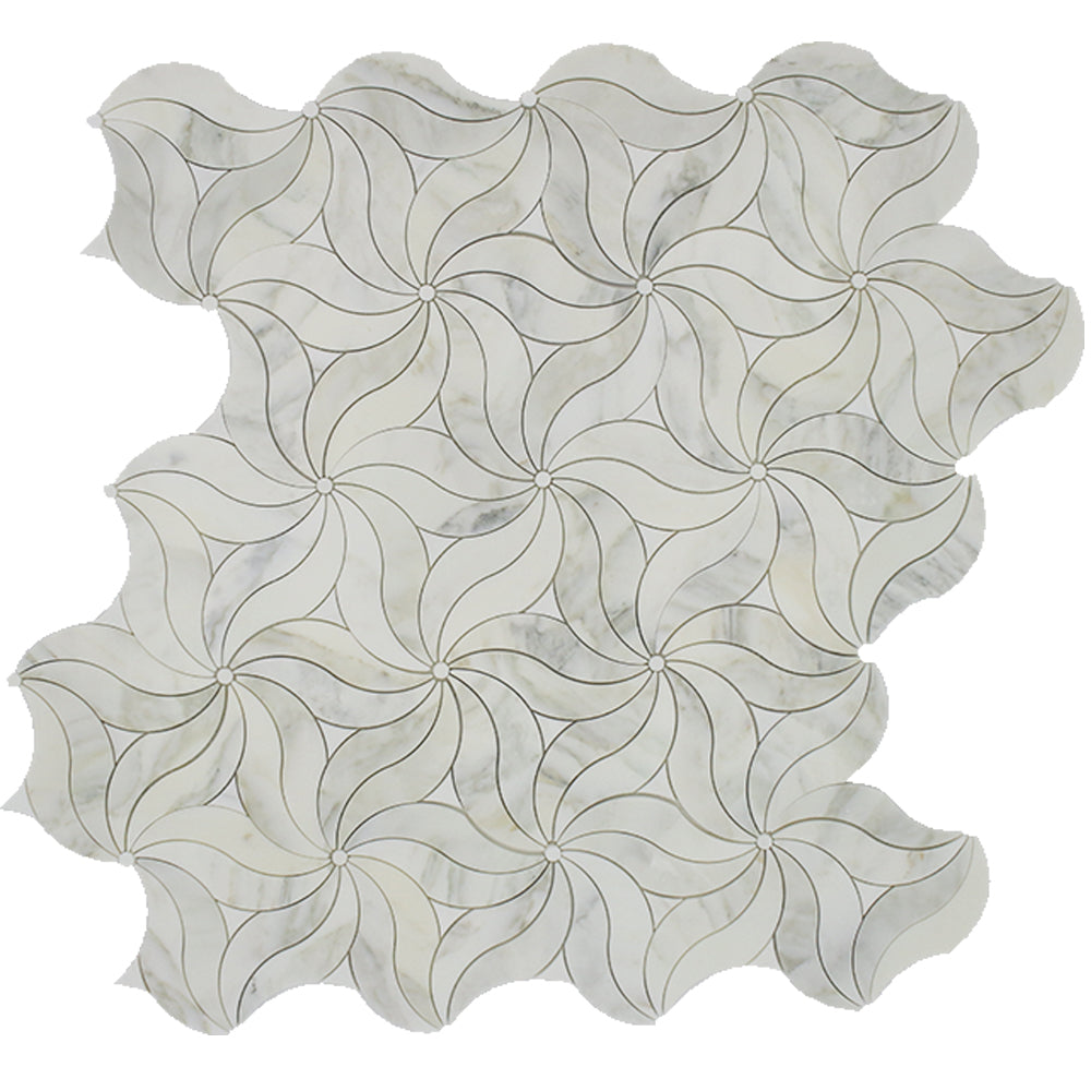 BIANCO VENATO: Calacatta Olive Marble Deste Mosaic (8 13/16"x17 1/4"x3/8" | polished)