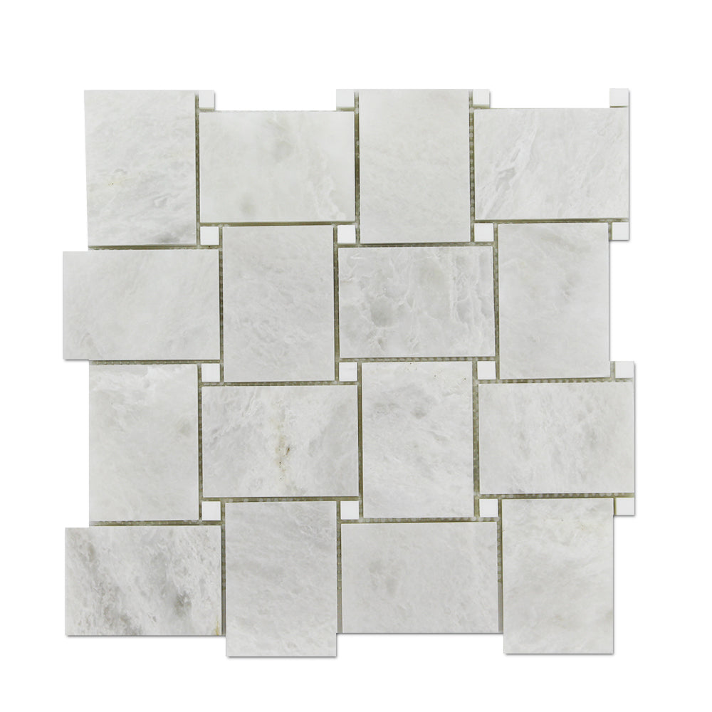 ICEBERG: Marble Basketweave Mosaic (12"x12"x3/8" | polished)