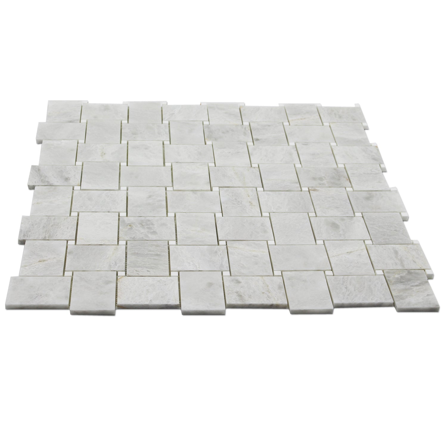 ICEBERG: Marble Basketweave Mosaic (12"x12"x3/8" | polished)