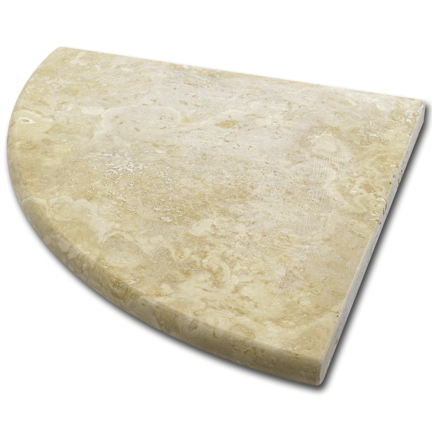 IVORY LIGHT: Travertine Shower Seat Tile Accessory (18"x1 1/4" | filled, honed | rounded)