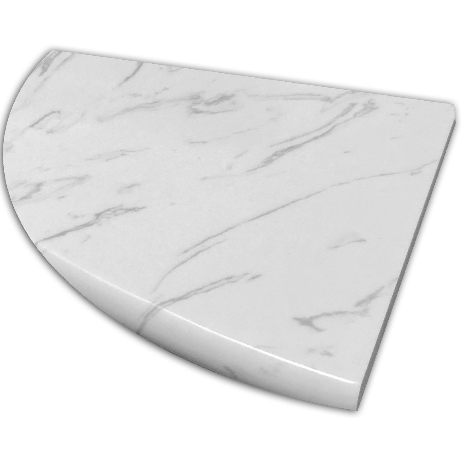 CARRARA: Engineered Marble Shower Seat Tile Accessory (18"x3/4" | polished | rounded)