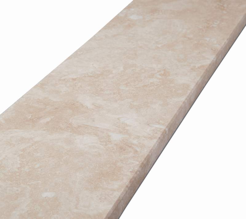 MEDIUM CLASSICO: Travertine Sill Tile Accessory (4"x37"x5/8" | filled, honed | eased bevel)