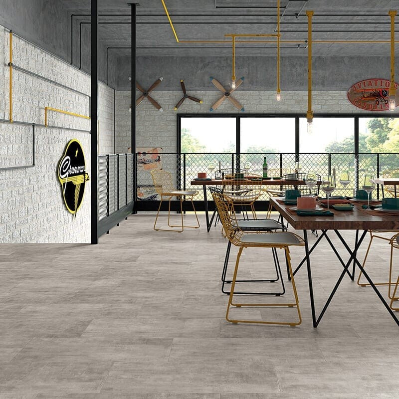 RUNWAY PORCELAIN: Fog Concrete Rectangle Field Tile (honed | 18"x36"x5/16" | straight cut)