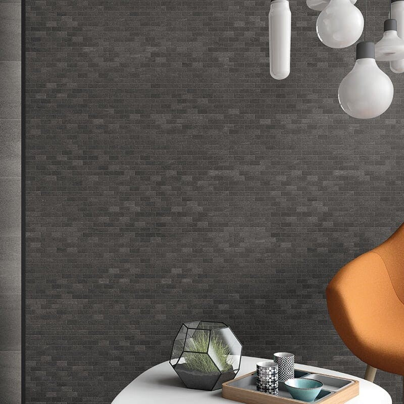 ATELIER PORCELAIN: Black Rectangle Field Tile (honed | 12"x24"x5/16" | straight cut)