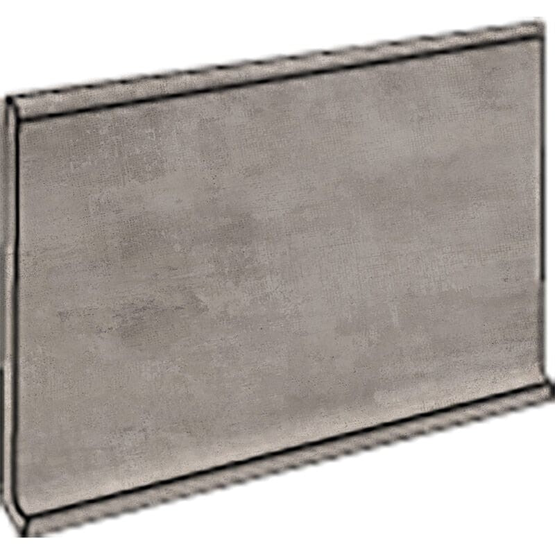 RUNWAY PORCELAIN: Fog Concrete Porcelain Cove Base (honed | 6"x12"x1/4" | straight cut)
