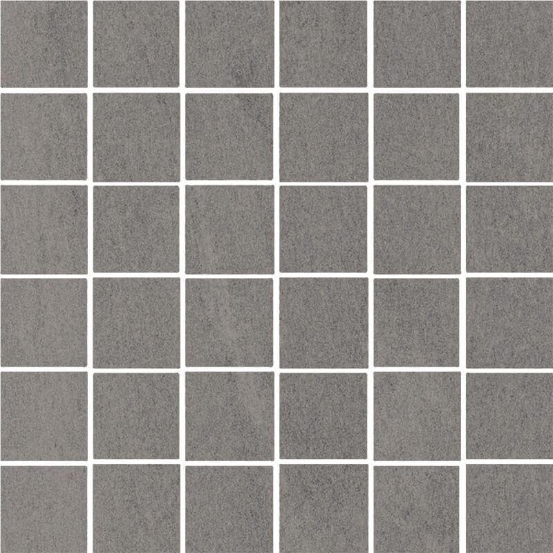 ATELIER PORCELAIN: Olive Grey Concrete 2X2 Straight Stack Mosaic (honed | 12"x12"x5/16" | straight cut)