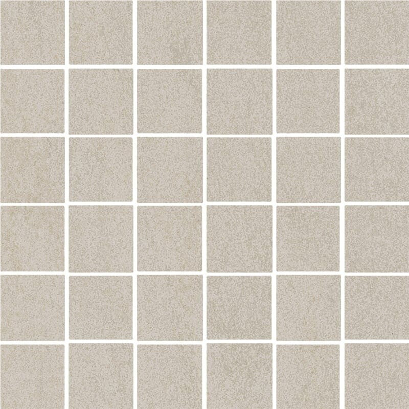 ATELIER PORCELAIN: White Concrete 2X2 Straight Stack Mosaic (honed | 12"x12"x5/16" | straight cut)