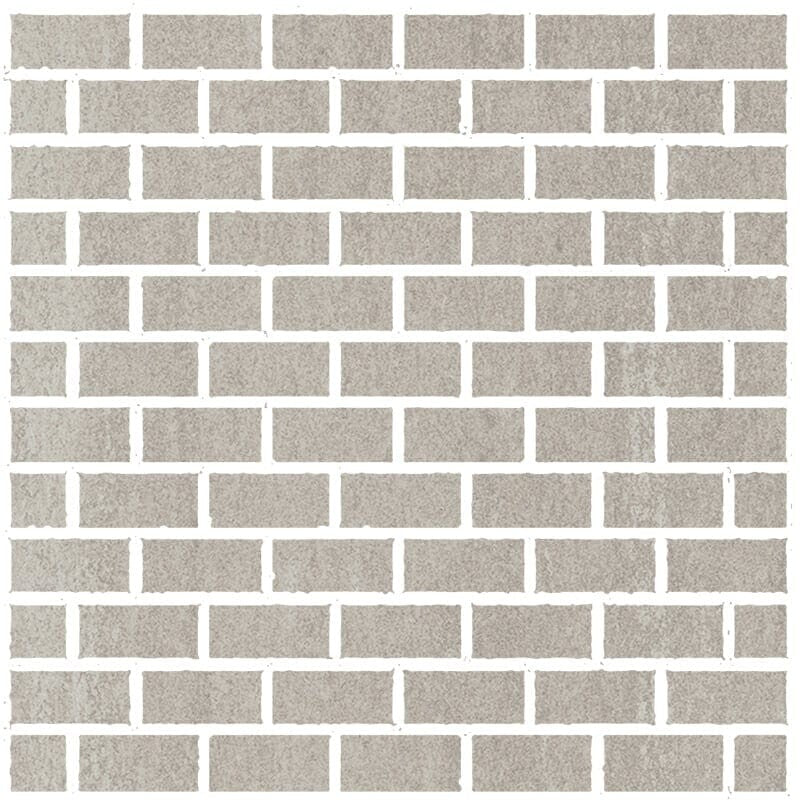 ATELIER PORCELAIN: Grey Light Concrete 1X2 Staggered Joint Mosaic (honed | 12"x12"x5/16" | straight cut)