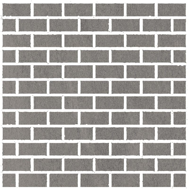 ATELIER PORCELAIN: Olive Grey Concrete 1X2 Staggered Joint Mosaic (honed | 12"x12"x5/16" | straight cut)