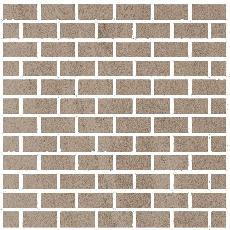 ATELIER PORCELAIN: Toupe Concrete 1X2 Staggered Joint Mosaic (honed | 12"x12"x5/16" | straight cut)