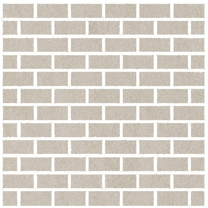 ATELIER PORCELAIN: White Concrete 1X2 Staggered Joint Mosaic (honed | 12"x12"x5/16" | straight cut)