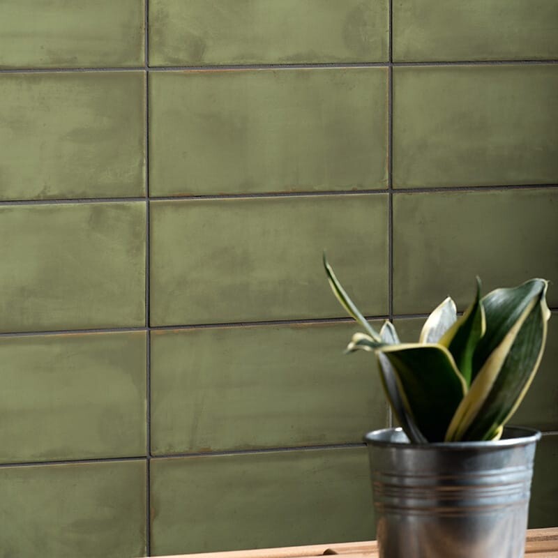 BELLA MURO CERAMIC: Olive Rectangle Field Tile (matte | 4"x8"x9/32" | beveled)