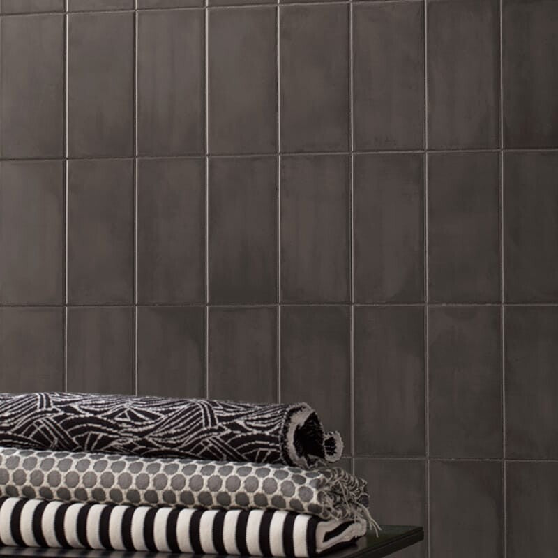 BELLA MURO CERAMIC: Graphite Rectangle Field Tile (matte | 4"x8"x9/32" | beveled)