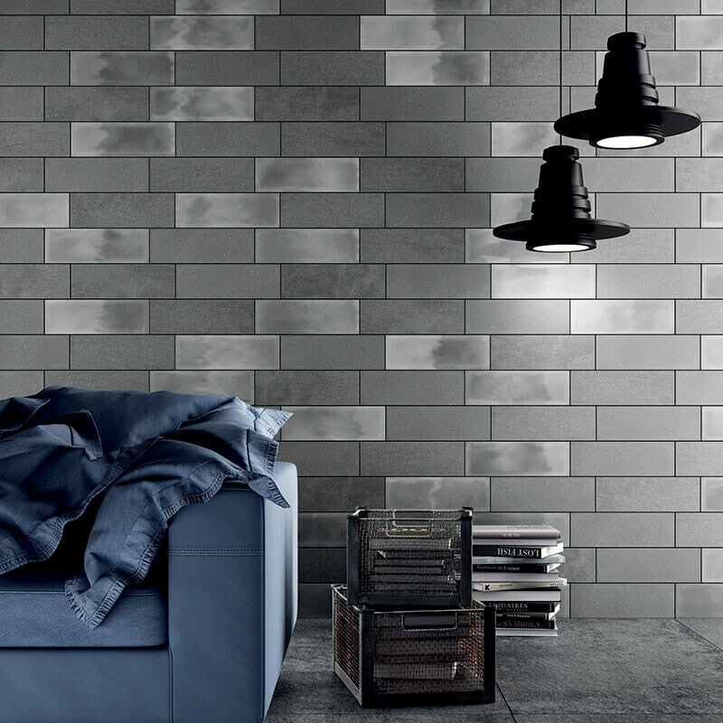 BELLA MURO CERAMIC: Army Grey Rectangle Field Tile (glazed | 4"x12"x9/32" | beveled)