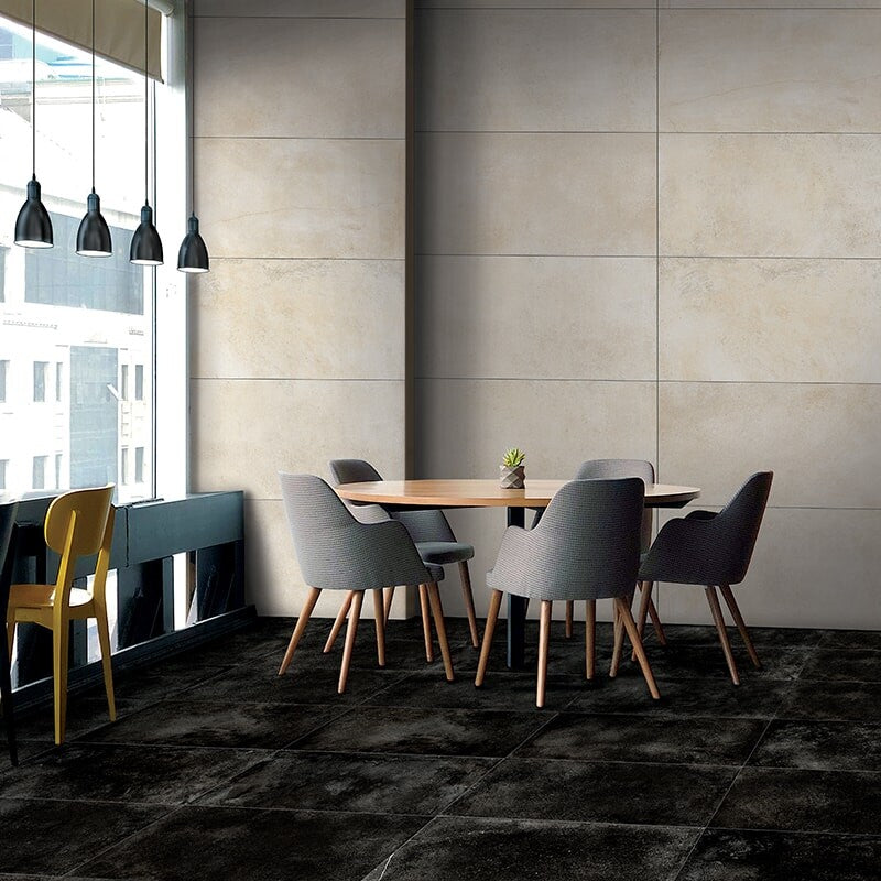 ATLAS PORCELAIN: London Black Rectangle Field Tile (honed | 12"x24"x5/16")