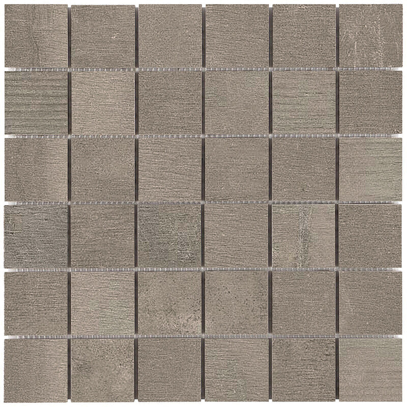 RESIDE PORCELAIN: Brown 2X2 Straight Stack Mosaic (honed | 12"x12"x5/16" | rectified)