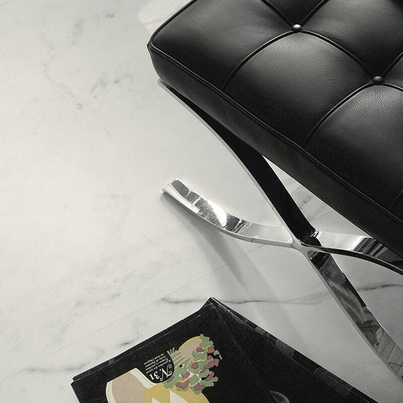 DREAMING PORCELAIN: Bianco Statuario Square Field Tile (polished | 24"x24"x25/64" | straight cut)