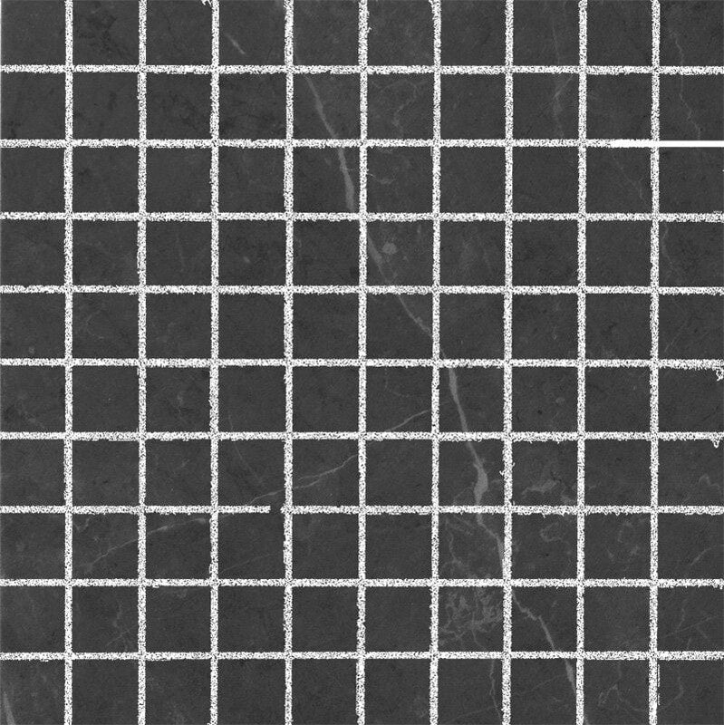 DREAMING PORCELAIN: Gray Stone 1X1 Straight Stack Mosaic (polished | 12"x12"x3/8" | straight cut)