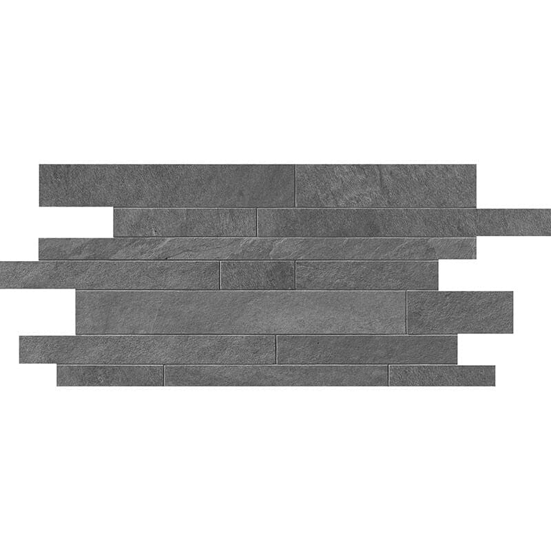 WATERFALL PORCELAIN: Flow Stone Muretto Random Strip Mosaic (natural | 12"x24"x3/8" | rectified)