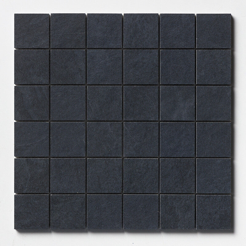 WATERFALL PORCELAIN: Dark Flow Stone 2X2 Straight Stack Mosaic (natural | 12"x12"x3/8" | rectified)