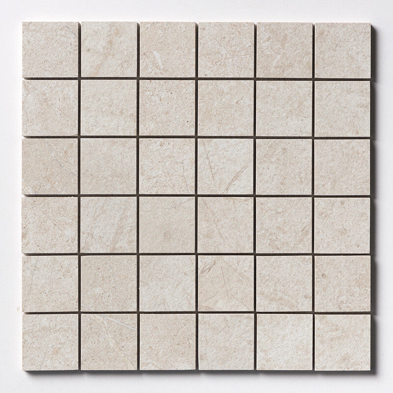ANTEA PORCELAIN: White 2X2 Straight Stack Mosaic (matte | 12"x12"x3/8" | straight cut)