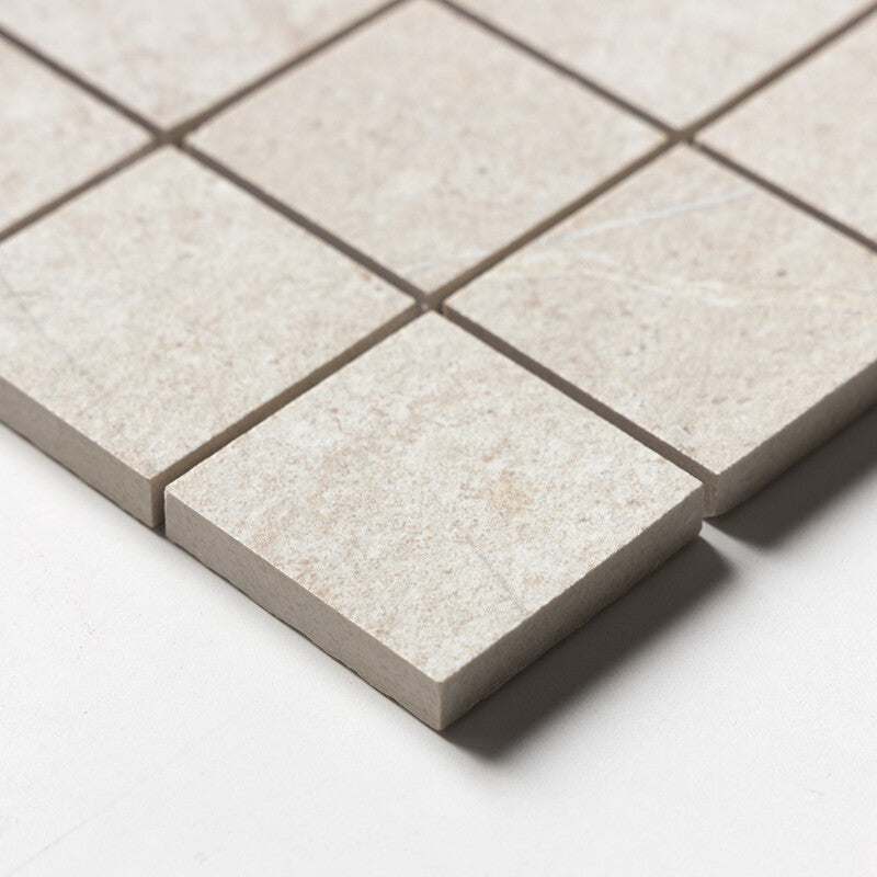 ANTEA PORCELAIN: White 2X2 Straight Stack Mosaic (matte | 12"x12"x3/8" | straight cut)
