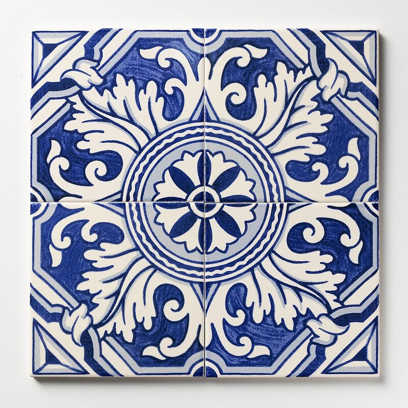 MIRADOURO CLASSIC: Kaleidoscope Field Deco Tile (glazed | 6"x6"x3/8" | beveled)