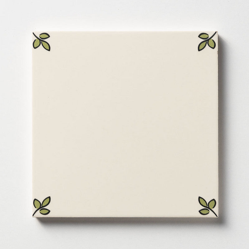 MIRADOURO CLASSIC: Garden Blanc Field Deco Tile (glazed | 6"x6"x3/8" | beveled)