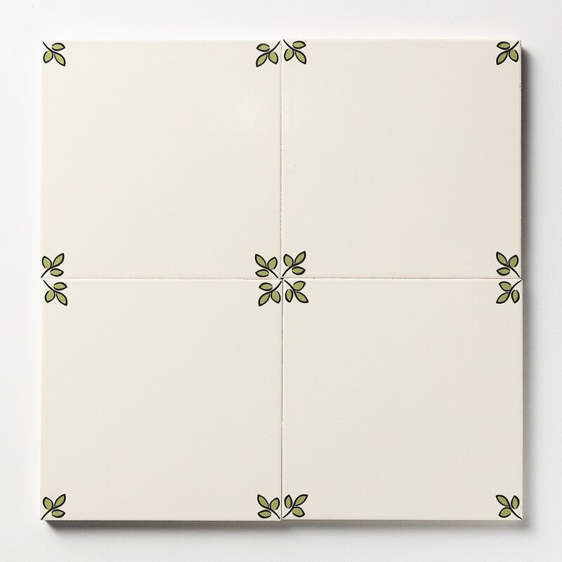 MIRADOURO CLASSIC: Garden Blanc Field Deco Tile (glazed | 6"x6"x3/8" | beveled)