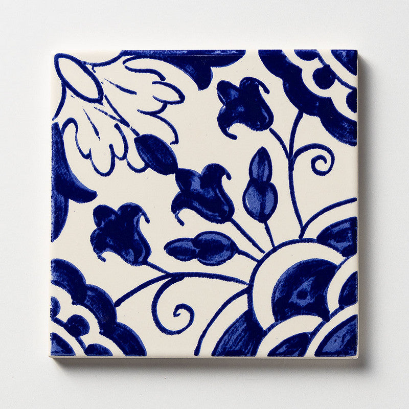 MIRADOURO CLASSIC: Camelias Field Deco Tile (glazed | 6"x6"x3/8" | beveled)