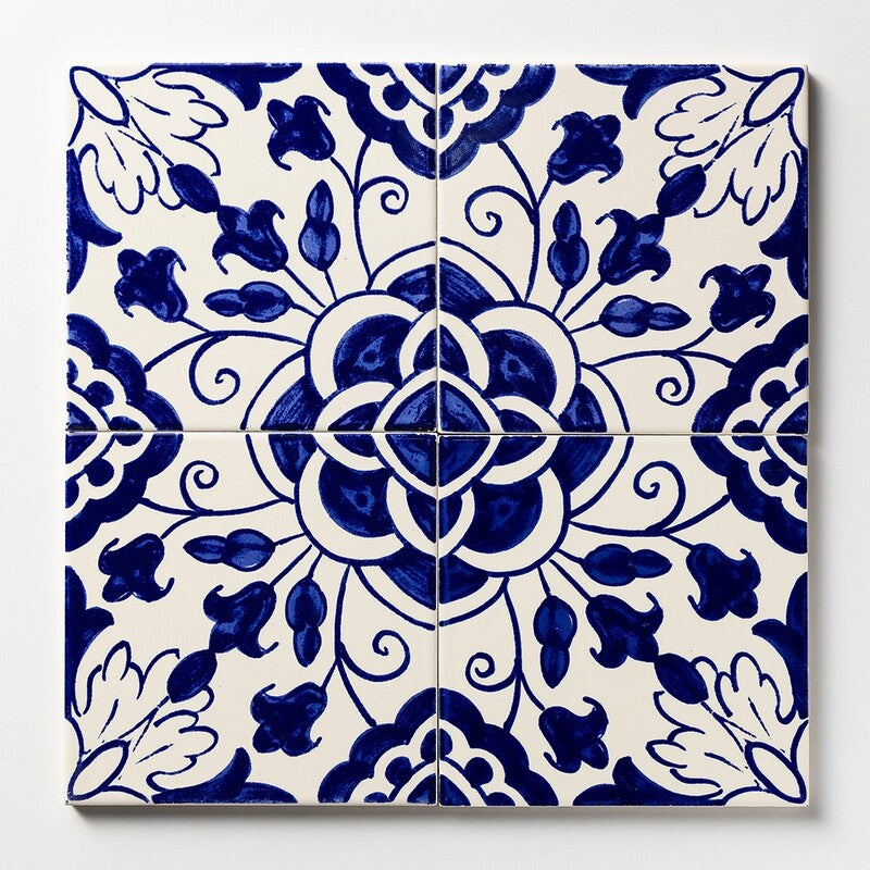 MIRADOURO CLASSIC: Camelias Field Deco Tile (glazed | 6"x6"x3/8" | beveled)