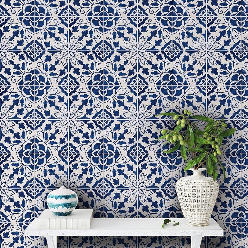 MIRADOURO CLASSIC: Camelias Field Deco Tile (glazed | 6"x6"x3/8" | beveled)