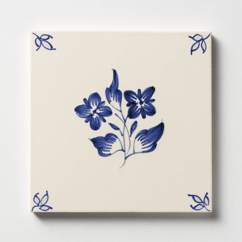 MIRADOURO CLASSIC: 238B Garden Flowers Field Deco Tile (glazed | 6"x6"x3/8" | beveled)