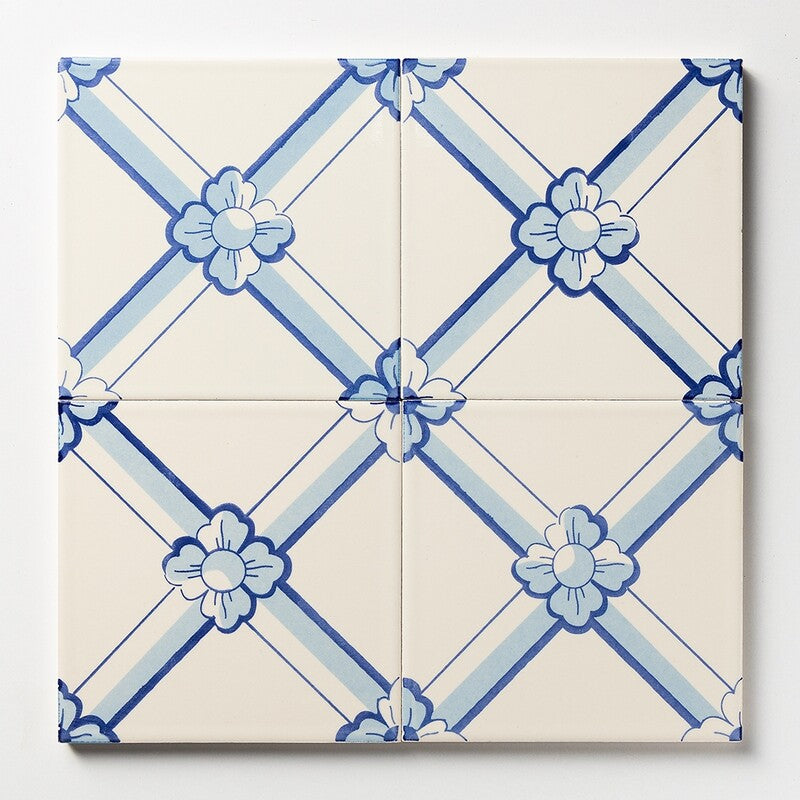 MIRADOURO CLASSIC: Gelosia Field Deco Tile (glazed | 6"x6"x3/8" | beveled)