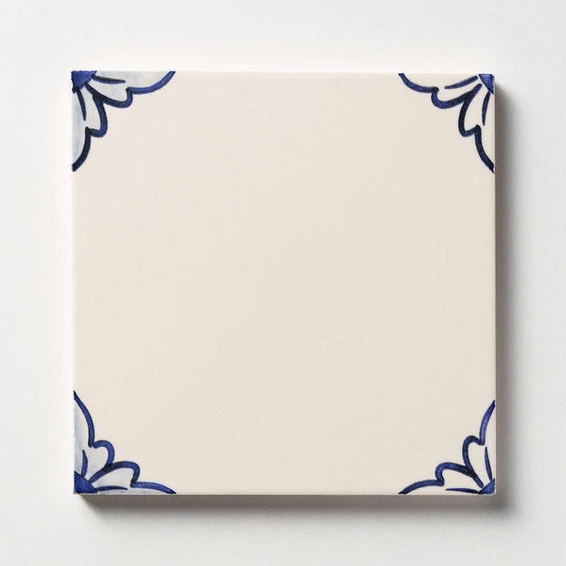 MIRADOURO CLASSIC: 249A2 Gelosia Blanc Field Deco Tile (glazed | 6"x6"x3/8" | beveled)