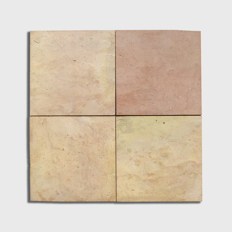 MOROCCAN: Beige Square Zellige Field Tile (4"x4"x1/2" | matte)